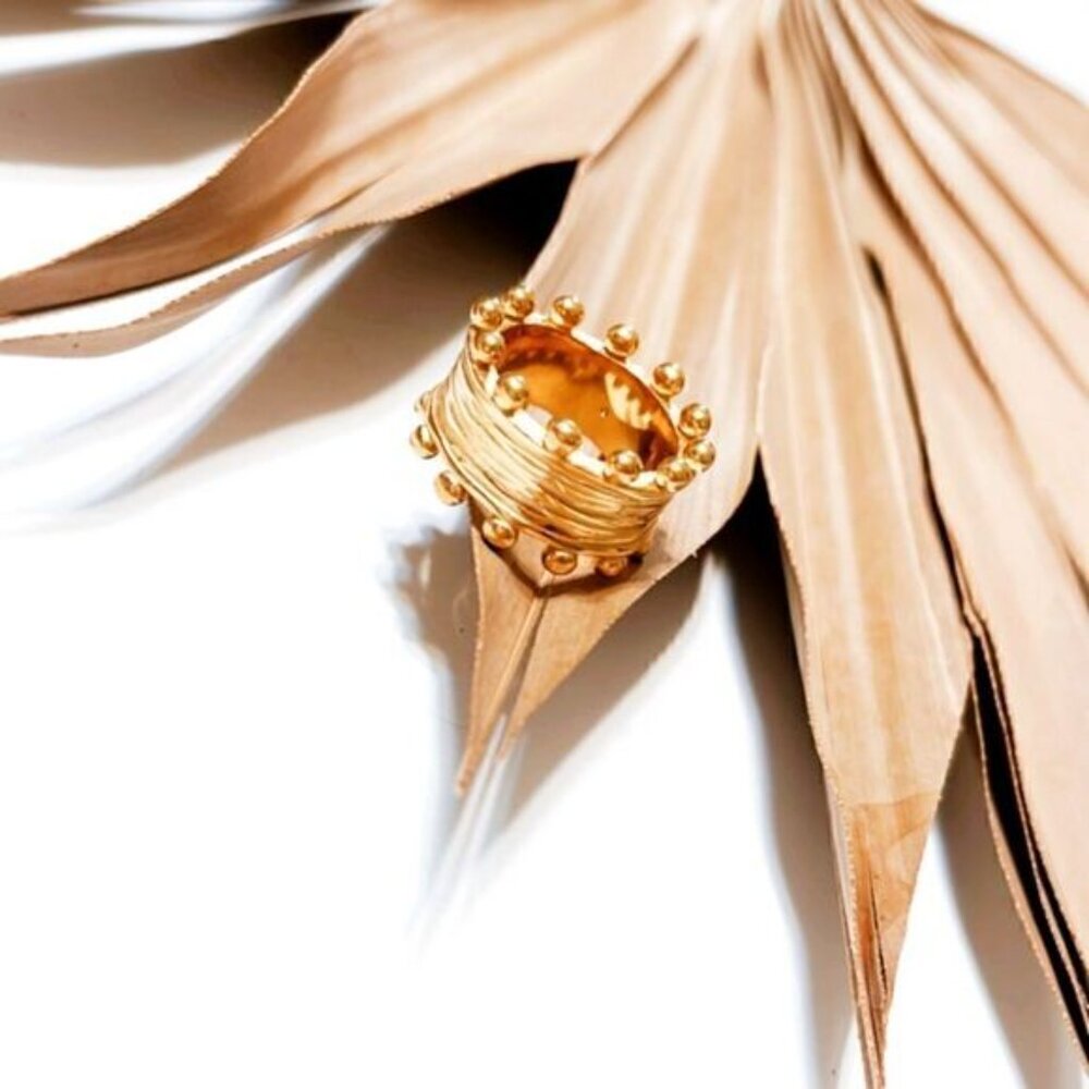 Gold minimalist ring S409 - Picture 2 of 3